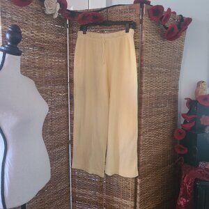VTG NWT Prairie Natural Cotton Crop Pants Crop Wide Leg Drawstring  M Yellow